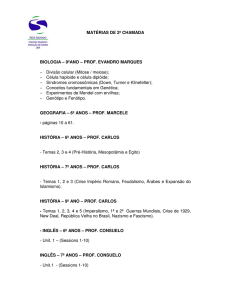 MATÉRIAS DE 2ª CHAMADA BIOLOGIA – 9ºANO – PROF