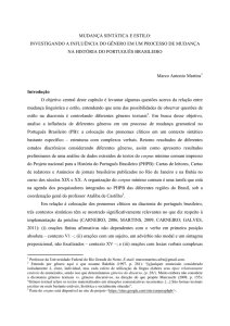 mudança sintática e estilo: investigando a influência do