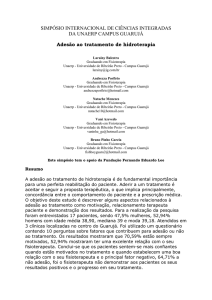 Adesão ao tratamento de hidroterapia