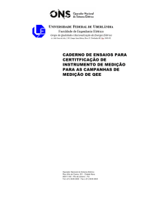 caderno de ensaios para certitficação de instrumento de