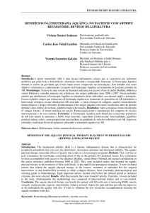 benefícios da fisioterapia aquática no paciente com artrite