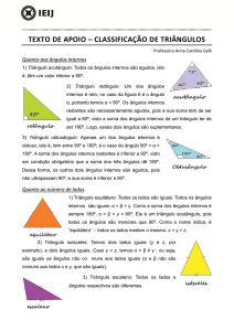 texto de apoio – classificação de triângulos