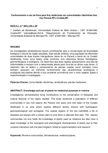 1 Conhecimento e uso da flora para fins medicinais