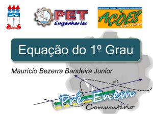 Equação do 1º Grau