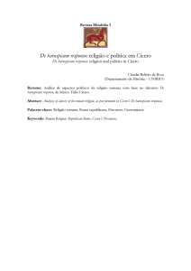 De haruspicum responso: religião e política em Cícero