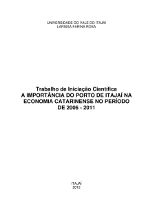 Trabalho de Iniciação Científica A IMPORTÂNCIA DO