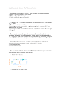 Lista de Exercícios de Eletrônica – Prof°: Leonardo Francisco 1