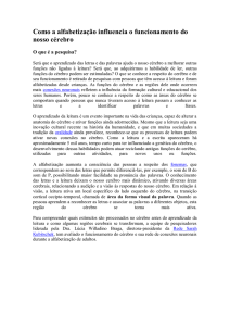 Como a alfabetiza&ccedil;&atilde;o influencia o funcionamento do nosso c&eacute;rebro