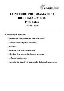 CONTEÚDO PROGRAMÁTICO BIOLOGIA – 2º E.M. Prof. Fábio