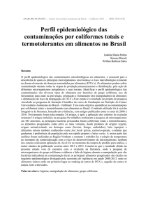 Perfil epidemiológico das contaminações por coliformes totais e