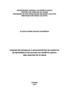 CÂNCER EM CRIANÇAS E ADOLESCENTES NO HOSPITAL DE