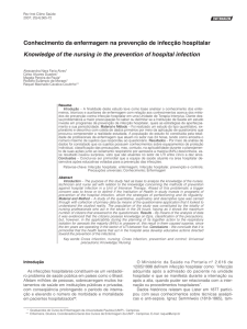 Conhecimento da enfermagem na prevenção de infecção