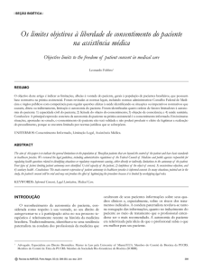 Os limites objetivos à liberdade de consentimento do paciente na