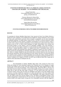 eventos extremos de chuva na porção a barlavento da chapada do
