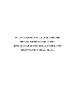 análise geoquímica de água e de sedimentos afetados por