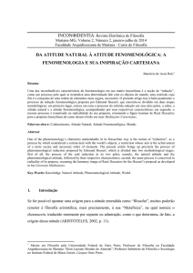 da atitude natural à atitude fenomenológica: a fenomenologia e sua