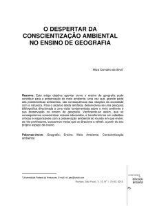 o despertar da conscientização ambiental no ensino de geografia