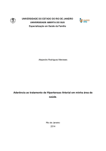 Aderência ao tratamento de Hipertensao Arterial em minha área de