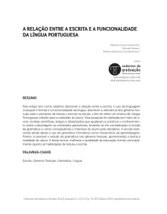 a relação entre a escrita e a funcionalidade da língua portuguesa