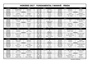 HORÁRIO 2017 - FUNDAMENTAL I MANHÃ