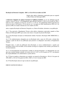 Resolução da Diretoria Colegiada – RDC n. 45, de 03 de
