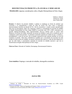 Reestruturação Produtiva, Plano Real e Mercado de Trabalho