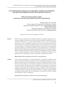 O ESTADO DE MINAS GERAIS E SUAS REGIÕES: UM RESGATE