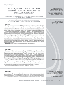 AvAliAção dA Adesão A TerapiA AnTirreTroviral de pAcienTes