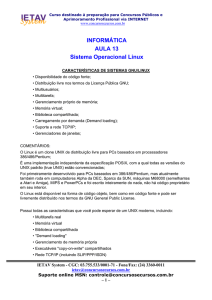 INFORMÁTICA AULA 13 Sistema Operacional Linux