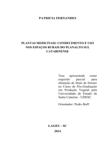 plantas medicinais: conhecimento e uso nos espaços - udesc