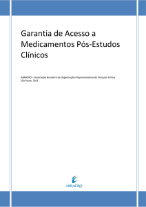 Garantia de Acesso a Medicamentos Pós-Estudos Clínicos