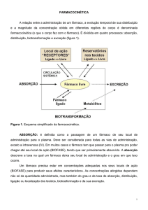 FARMACOCINÉTICA A relação entre a administração de