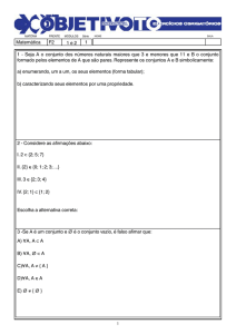 Matemática F2 1 1 e 2 1 - Seja A o conjunto dos números naturais