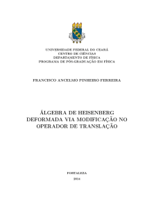 álgebra de heisenberg deformada via modificação no operador de