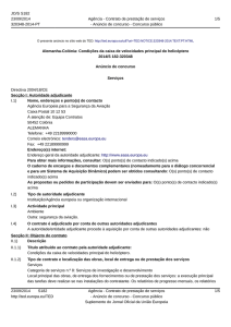 Condições da caixa de velocidades principal do helicóptero
