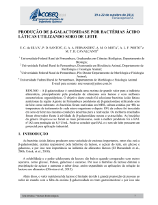 PRODUÇÃO DE β-GALACTOSIDASE POR BACTÉRIAS ÁCIDO