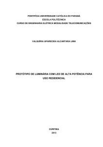 protótipo de luminária com led de alta potência para uso
