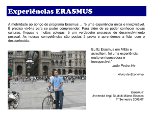 Experiências ERASMUS