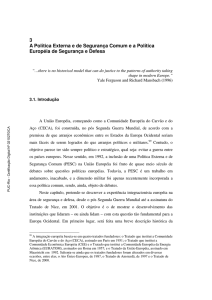 3 A Política Externa e de Segurança Comum e a Política