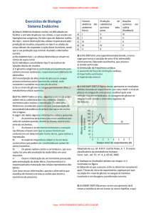 Exercícios de Biologia Sistema Endócrino