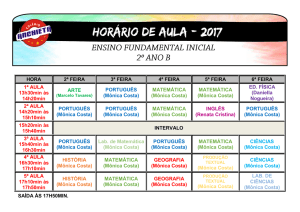 HORÁRIO DE AULA