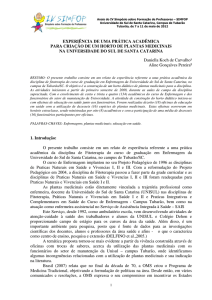 experiência de uma prática acadêmica para criação de um horto de