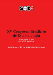 XV Congresso Brasileiro de Estomatologia