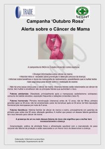 Campanha `Outubro Rosa` Alerta sobre o Câncer