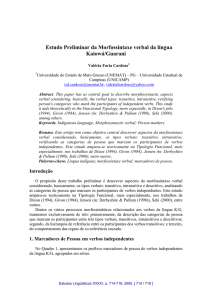 estudo preliminar da morfossintaxe verbal da língua kaiowá