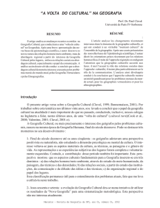 "A Volta do Cultural" na Geografia