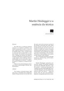 Martin Heidegger e a essência da técnica - PUC-SP