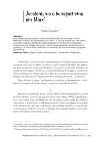 Jacobinismo e bonapartismo em Marx Paulo Barsotti - PUC-SP