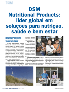 dsm nutritional products: líder global em soluções para nutrição
