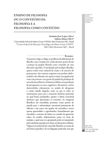 ENSINO DE FILOSOFIA OU O CONTEÚDO DA FILOSOFIA E A